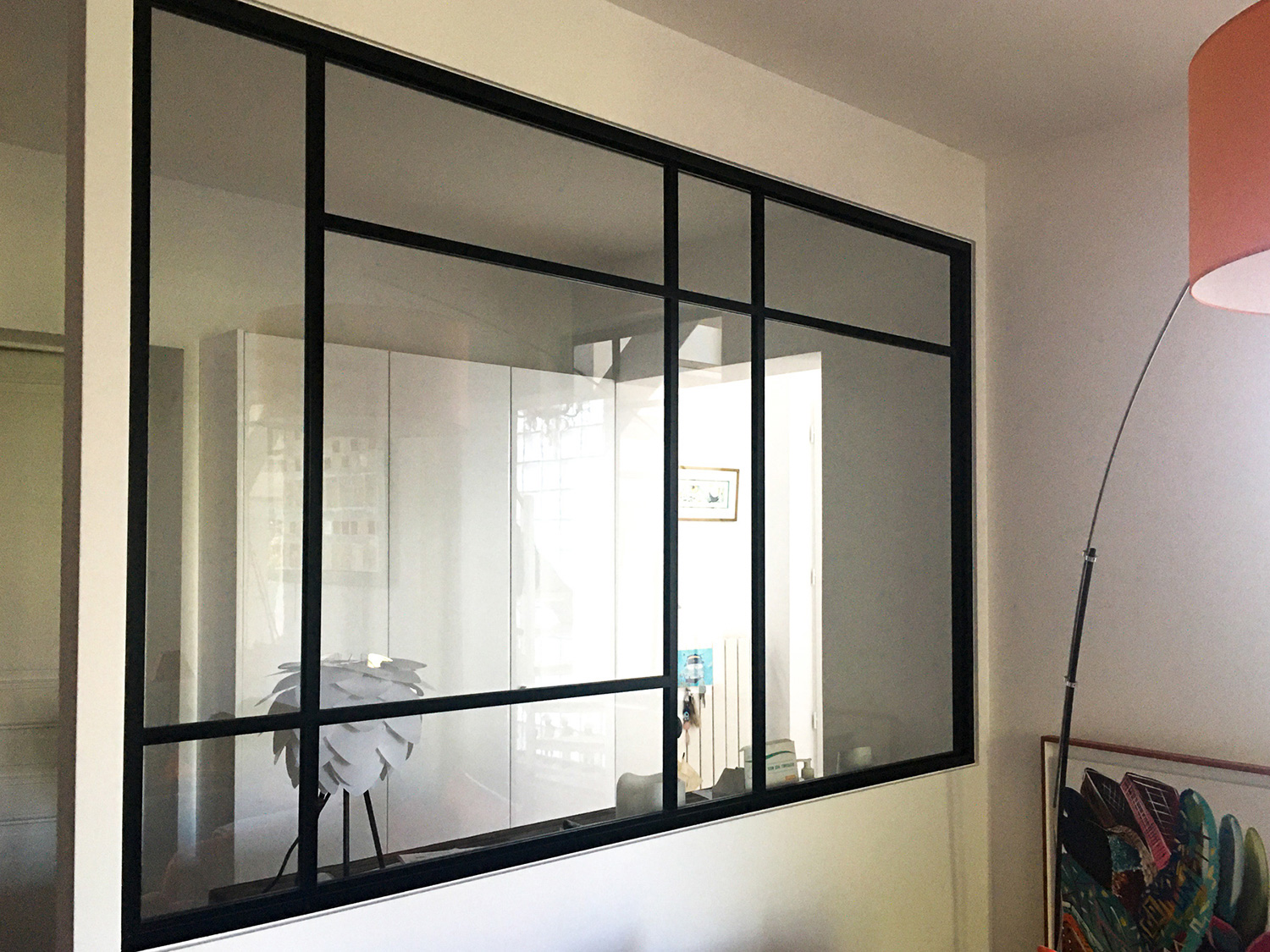 VERRIERE FENETRE FIXE ART DECO BAIE BOREAL ALUMINIUM NOIR CLAIR IMG 3022 GELPEROWIC