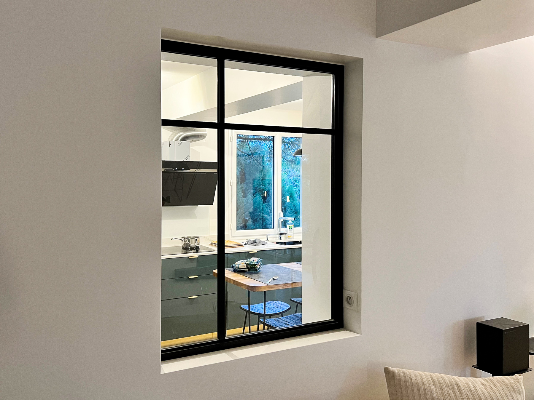 VERRIERE FENETRE FIXE ART DECO BAIE BOREAL ALUMINIUM NOIR CLAIR RAMI 04