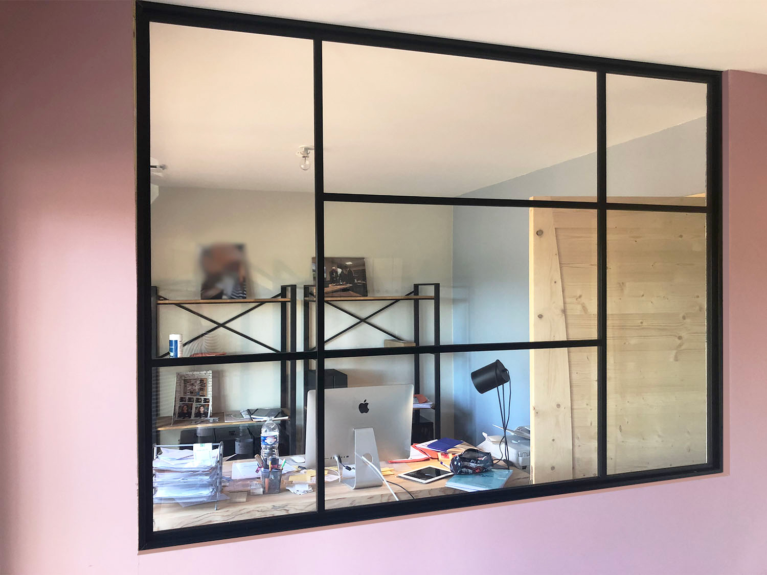 VERRIERE FIXE FENETRE BAIE ART DECO EDENSOLO ALUMINIUM NOIR CLAIR SALIGNON