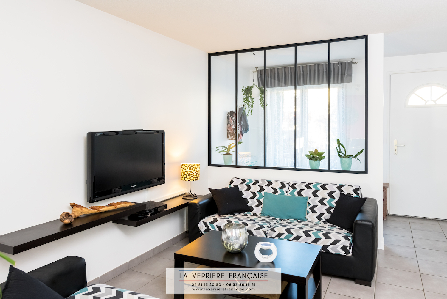 VERRIERE FIXE FENETRE BAIE CLASSIQUE EDENSOLO ALUMINIUM NOIR CLAIR VA1
